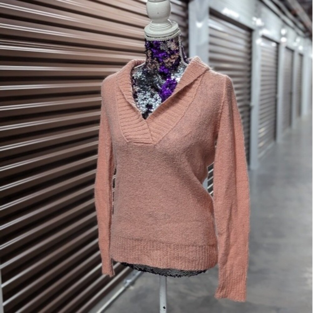 J. Crew Women's Small Peach Cowl Neck Sweater Quiet Luxury Mohair Wool Blend